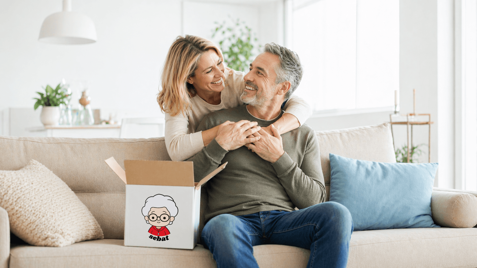 Familie mit Sebat Pflegebox zu Hause